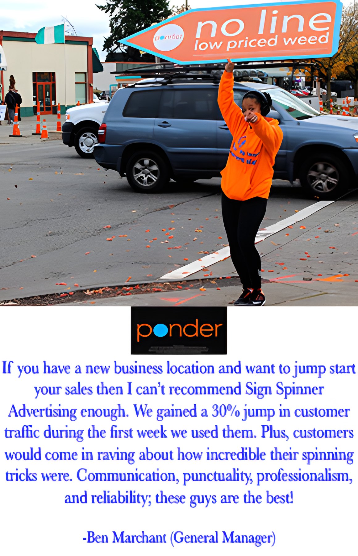 Client testimonial letter from Ponder — Seattle, WA