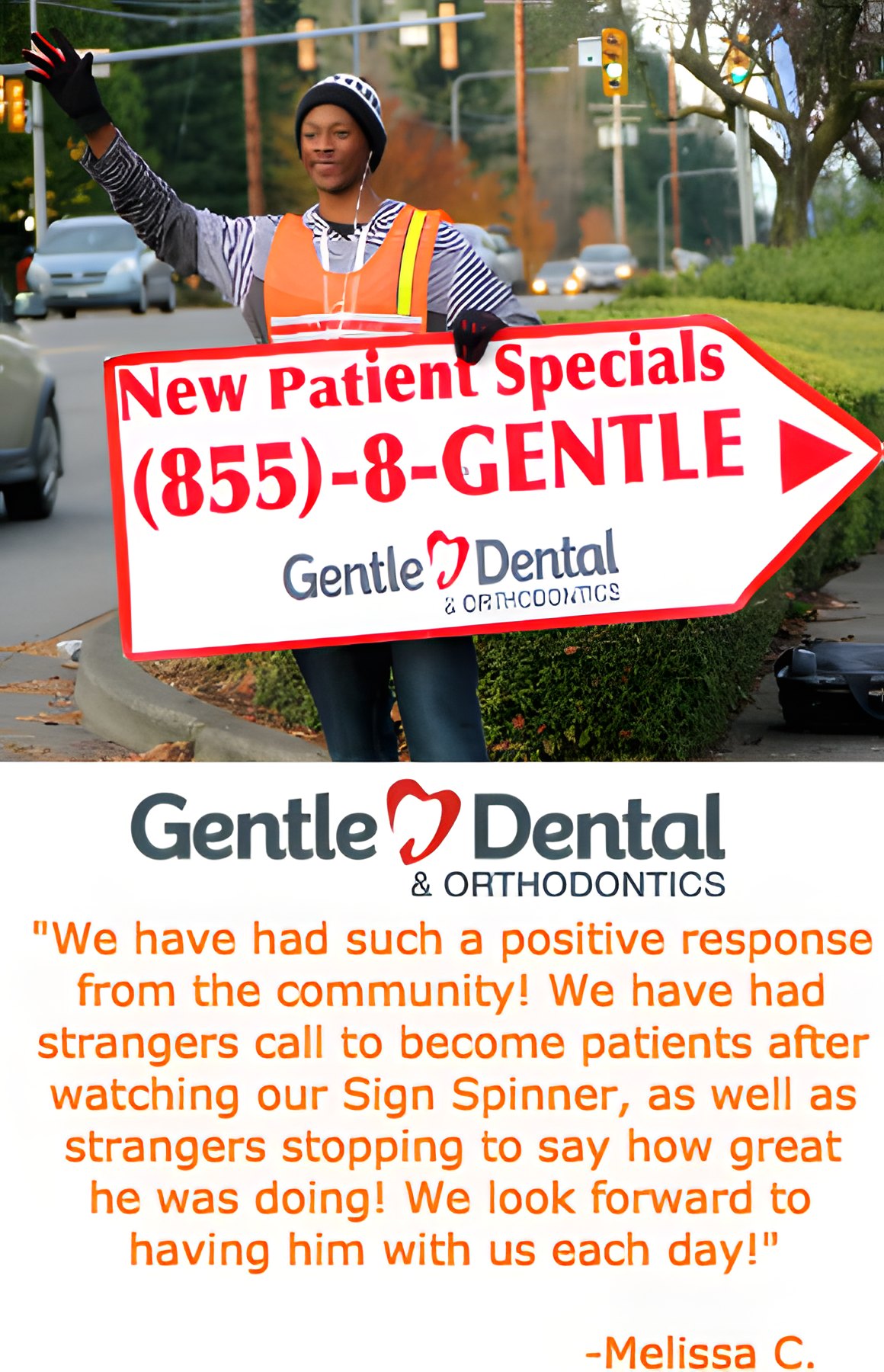 Client testimonial letter from Gentle Dental
