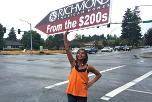 Sign spinner in action