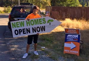 Sign spinner in action