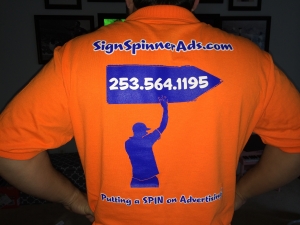 Sign spinner in action