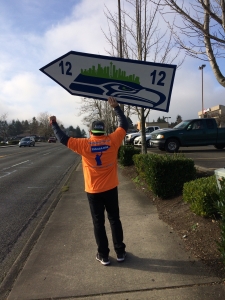 Sign spinner in action