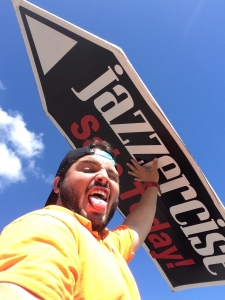 Sign spinner in action