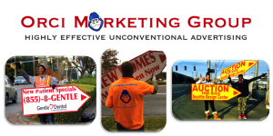 Sign spinner in action