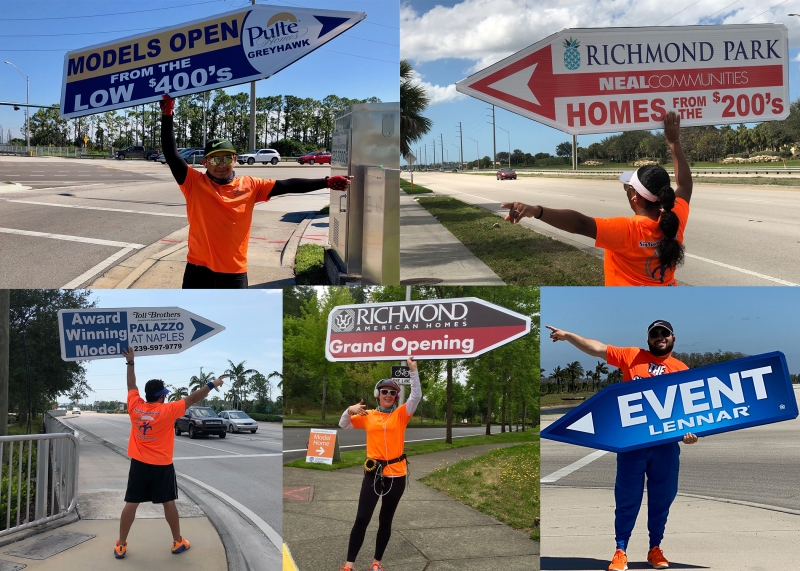 Sign spinner in action