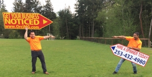 Sign spinner in action