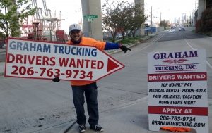 Sign spinner in action