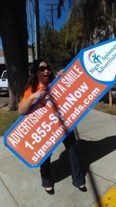 Sign spinner in action