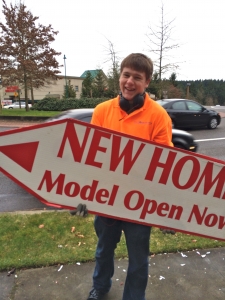Sign spinner in action