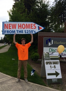 Sign spinner in action