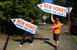 Sign spinner in action