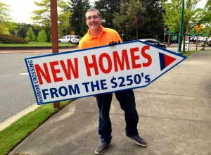 Sign spinner in action