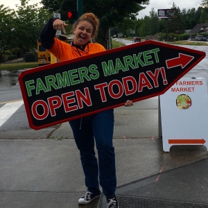 Sign spinner in action