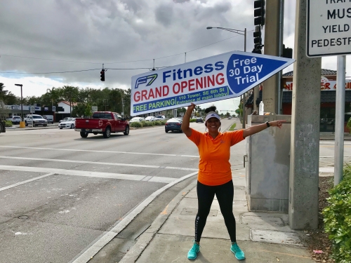 Sign spinner in action