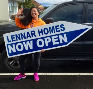 Sign spinner in action