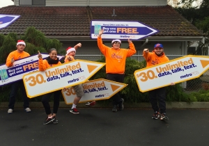 Sign spinner in action