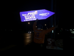 Sign spinner in action