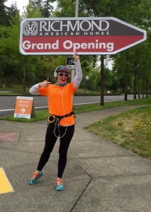 Sign spinner in action