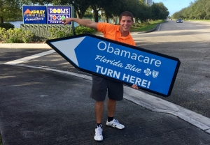 Sign spinner in action