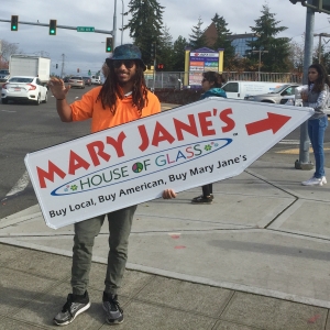Sign spinner in action