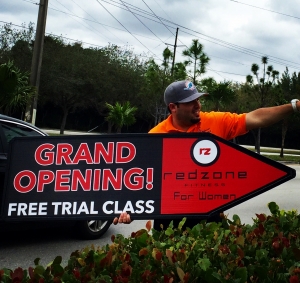 Sign spinner in action