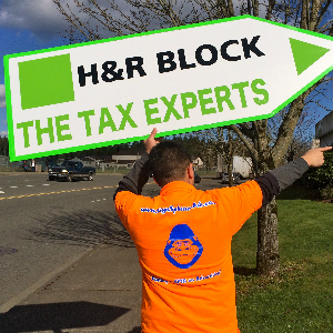 Sign spinner in action